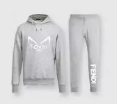 fendi tracksuit set ensemble de survetement regular fit roma gray hoodie